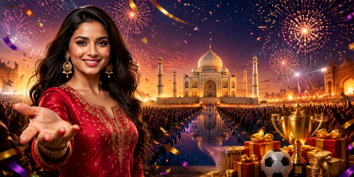 Indian player using mobile phone to place Aviator bet near Taj Mahal